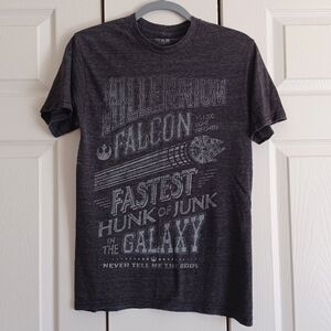 3 For $15 / Unisex Vintage Style Star Wars Gray T-Shirt Millennium Falcon